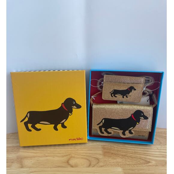 Marc Tetro Dachshund Glitter Wallet & Card Case Gift Set – NWT with Box - Picture 1 of 12